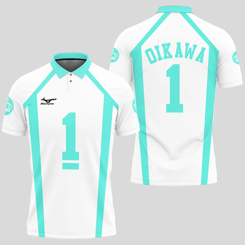 Haikyuu aoba johsai pólové košele letné kraťasy rukávy muži Polos tričko japonsko Anime cosplay detské oblečenie topy dresy