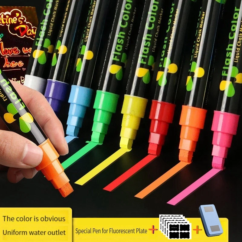 Haile Liquid Chalk Erasable LED LED Fluorescent Fluorescent Marker Pen Art Painting, pre reklamu na tabuľu (3*6 mm)