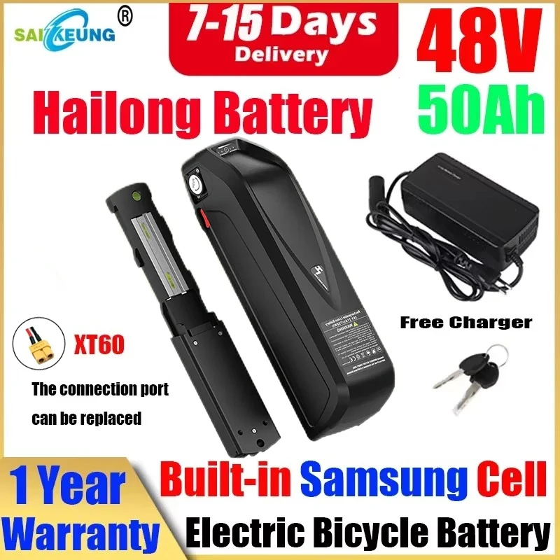 Hailong Bafang 1500W 48V 60AH Bateria Para Bike Eletrica E Bike AKKU 72V 30AH 52V BATTE VELO 20AH 2000W 50AH LITHIUNÁ BATKÁRA