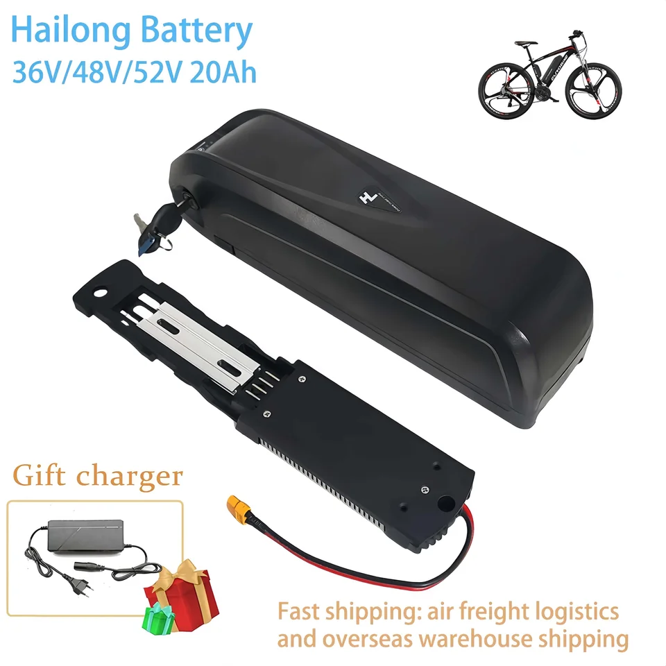 Hailong batéria 48V 20AH batéria 36V 52V 20A s vstavaným portom USB 250W-1000W plná kapacita napájacie batérie s nabíjačkou