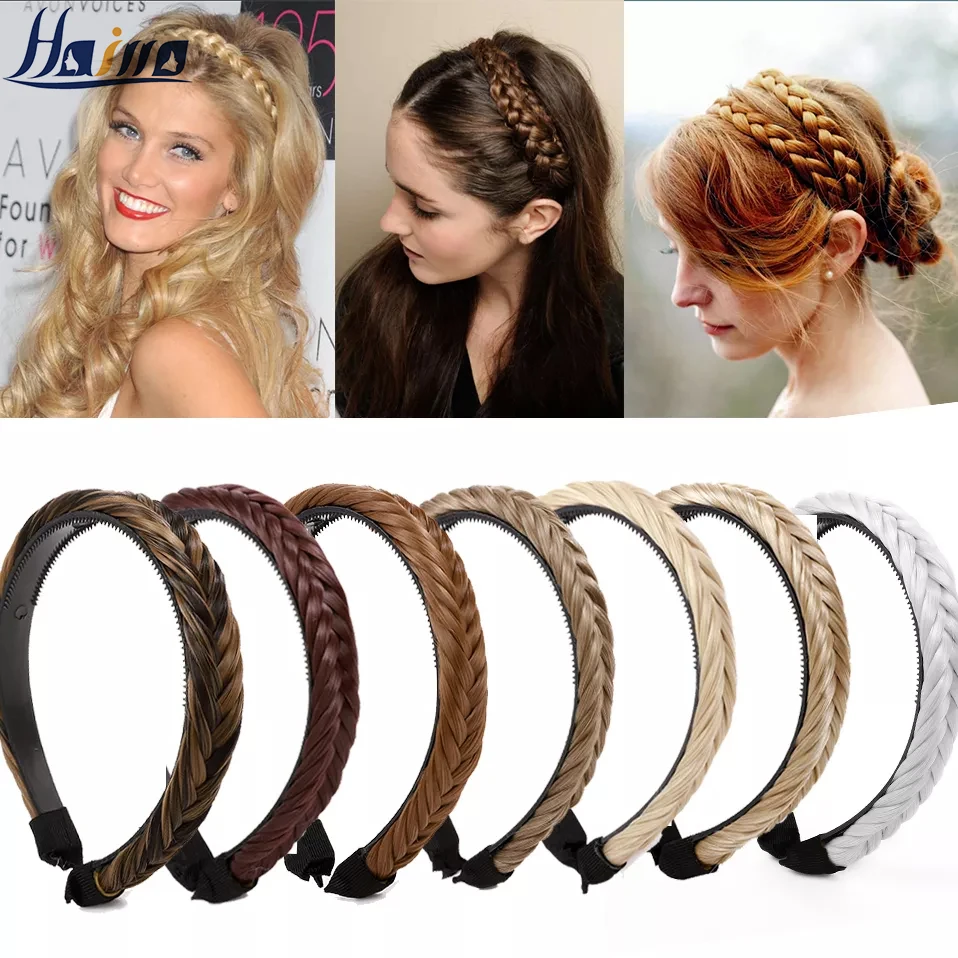 Hairro zubné nekĺzanie čelenky módne ženy Twist Hairbands Nastaviteľná hlava kapela Záložka hlavy hlavy Dievčatá Braid Hair Accessories