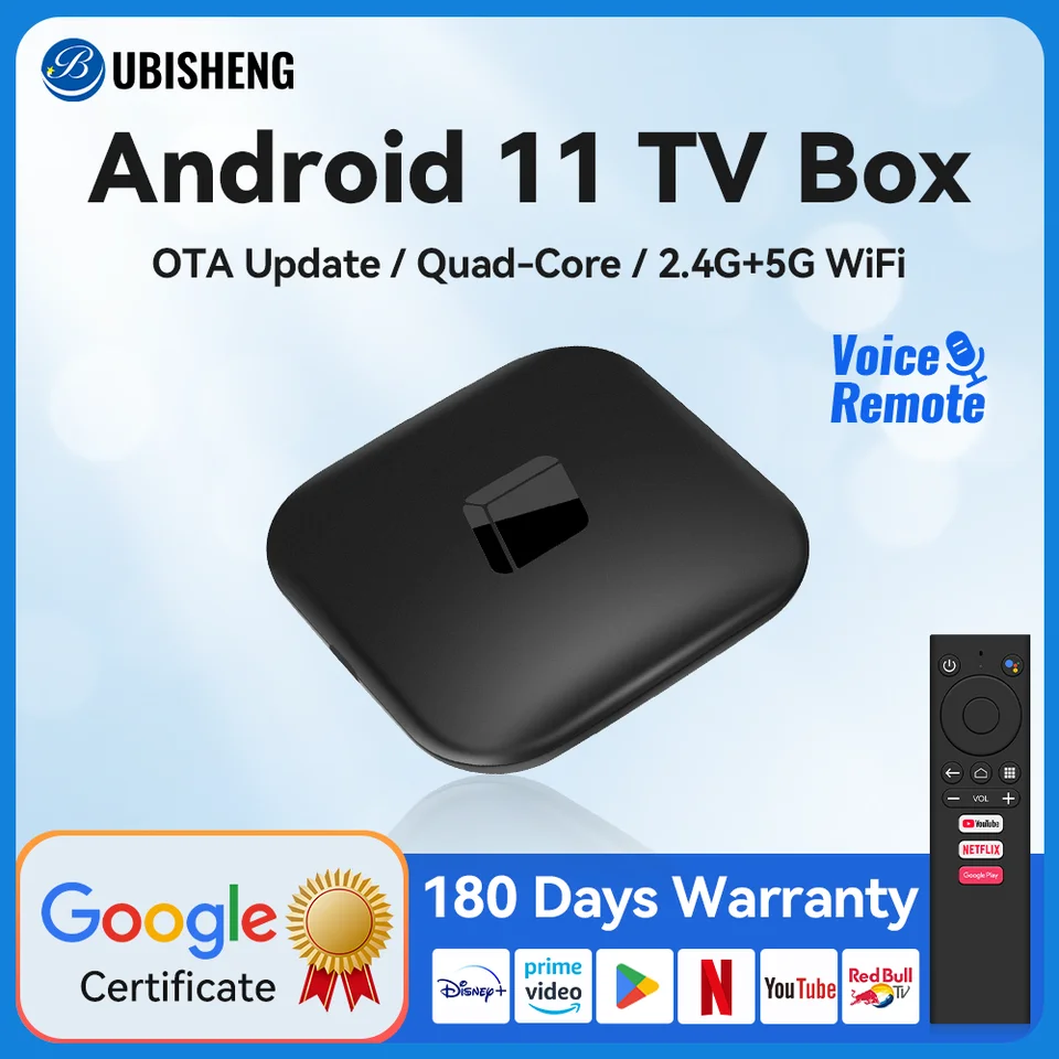 Hako Mini 4K HDR Android TV Box Netflix Google Certified Streaming Media Playe 2GB RAM 8GB ROM Bluetooth Voice Remote Set Topbox