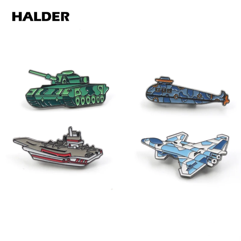 Halder nosiče podmorský tank stíhací kolík Vojenské zbrane smalt brošňa klopný pin batoh costum odznak šperky doplnky darček