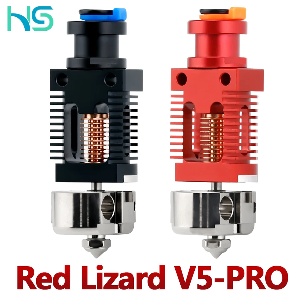 Haldis 3d Red Lizard V5 Pro V6 Hotend, zostavený BI kovový tepelný zlom, nanesené medené hotend pre CR-10 CR10S Ender-3 V2 Ender-3
