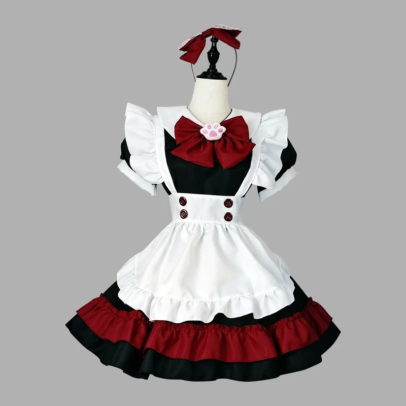 Halloween Anime Cosplay slúžky Kostýmy Ženy Čierna červená animácia show Little Evil Maid Role hra Outfs Sexy spodné prádlo šaty 2021
