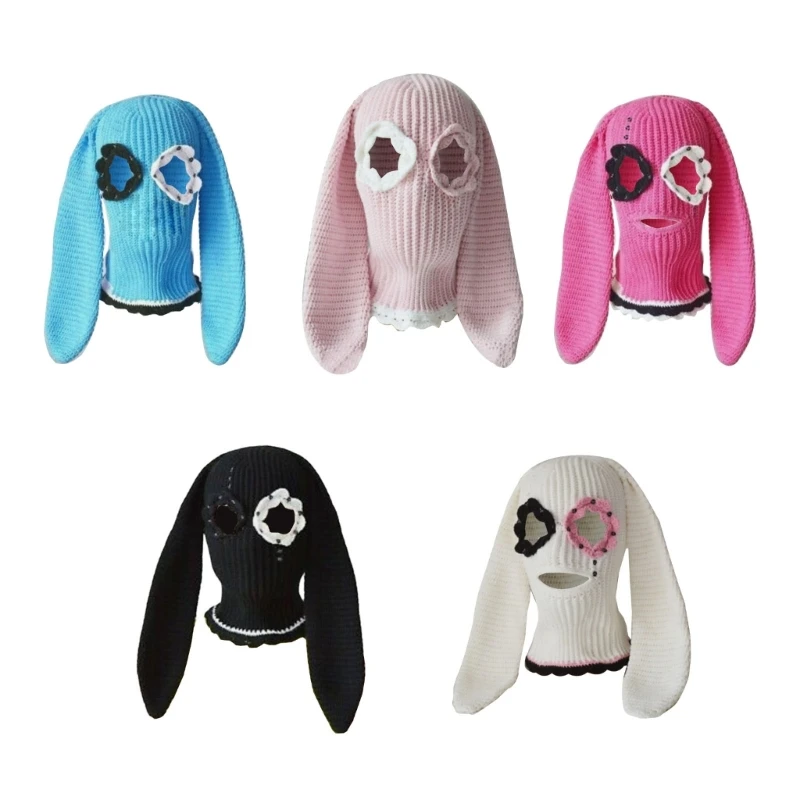 Halloween Balaclavas Long Bunnyear Hat Rabbit Ears Balaclavas Bunnybalaclava