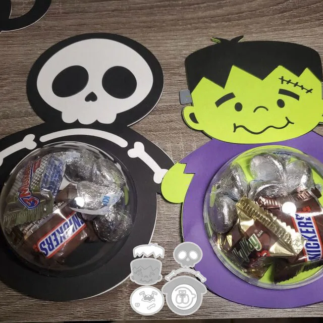 Halloween Bat Ghost Witch Frankie Dome Candy Držiteľ Cutting Die na Halloween Candy Party Darček