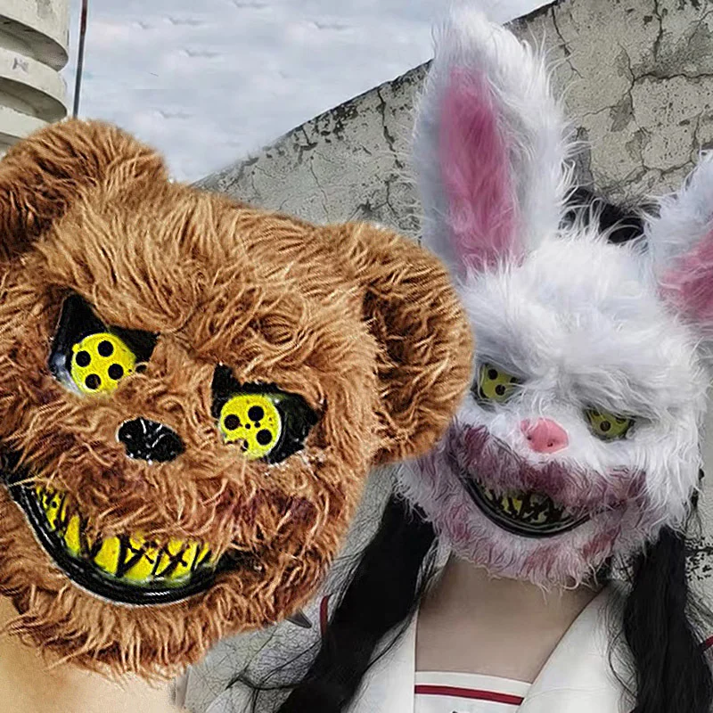 Halloween Bloody Rabbit Horror Mask plyšové kostýmy medveďov sviatok