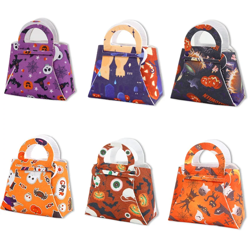 Halloween Candy Tašky Viaceré vzory netkané textilné tekvicové trik alebo ošetrenie občerstvenia Darček pre deti Kabelka Slávnostné večierky