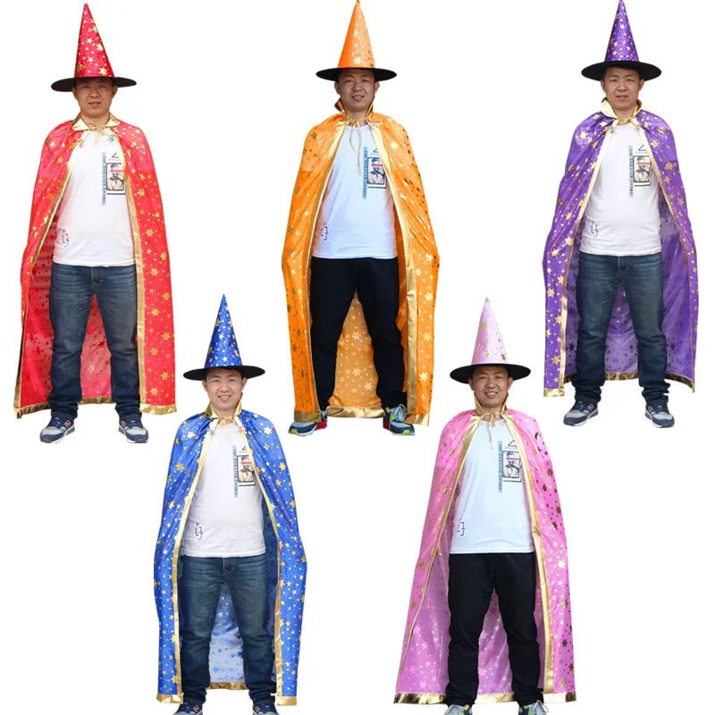 Halloween Cape With Hat Star Pattern Pumpkin Cape Cosplay kostýmy Karnival kostým pre deti chlapcov dievčatá párty