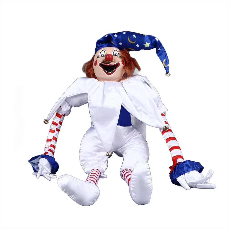 Halloween Clown Doll Eeri Decorácie zavesenie strašidelného strašidelného modrého kladu klaun ornament Party Room Desk