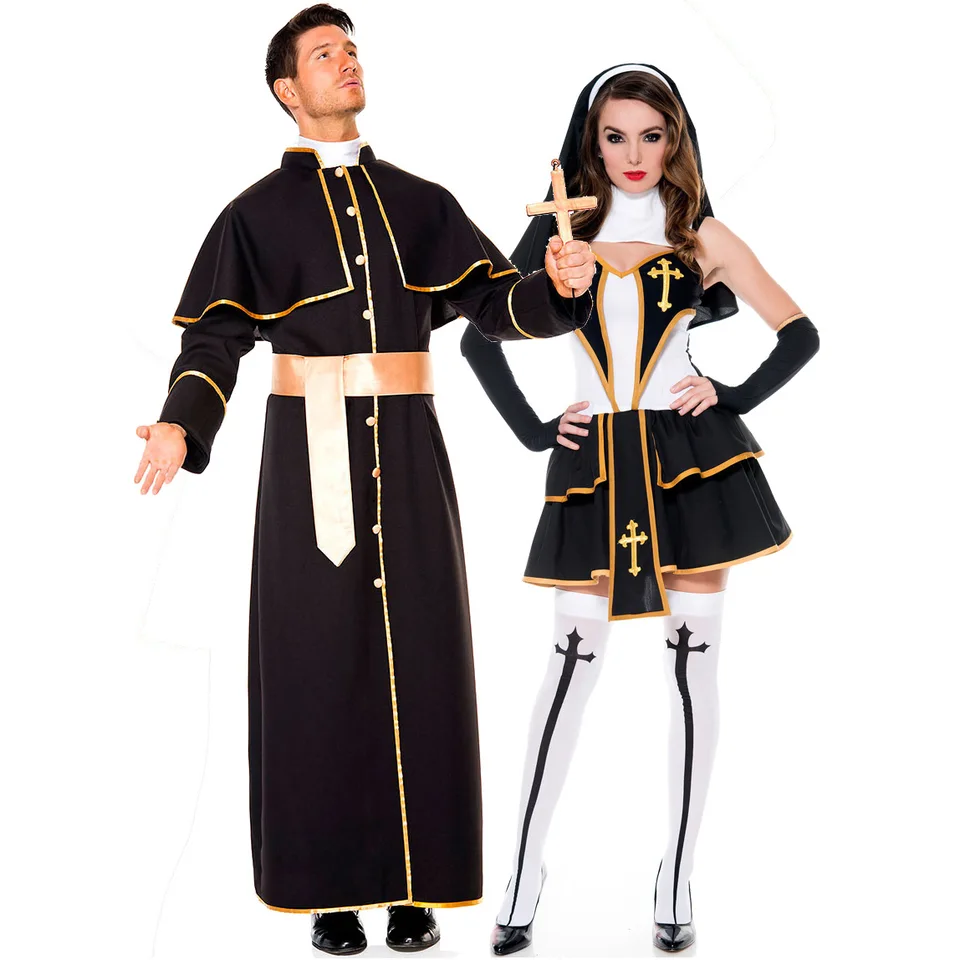 Halloween Cosplay kostýmy rekvizity Ženy Lady Nun Superior Halloween Carnival Church Náboženský kláštor Fancy Party Obliekanie večierku