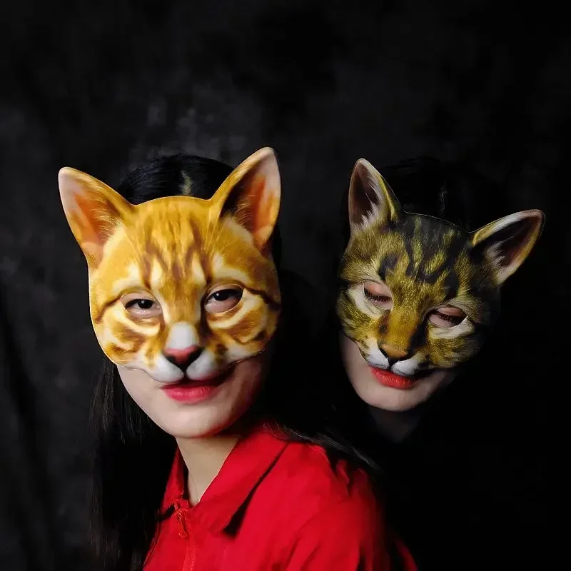 Halloween cosplay mačka maska ​​pre ženy rave anime polovičná tvár mačky masky festival Party rekvizity luxusné šaty Masque Carnaval Mask