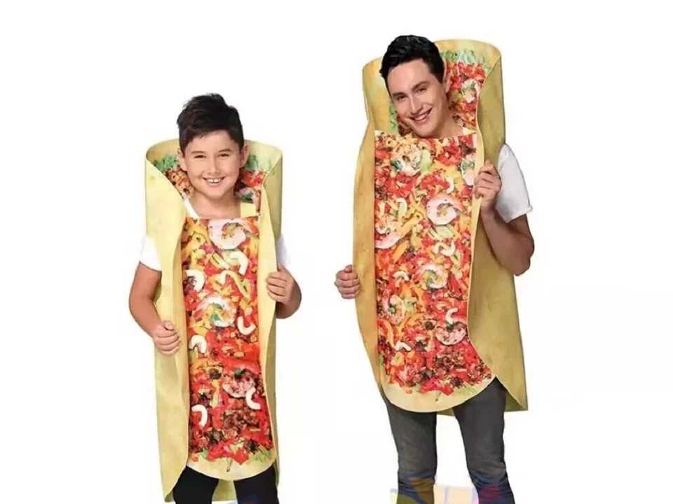 Halloween cosplay taco kostýmové jedlo pre večierok pre dospelých a deti