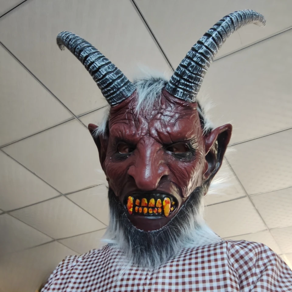 Halloween Demon Mask Horor rohy diabol latexová maska ​​karnevalová párty cosplay lucifer horor monster maska ​​strašidelné strašidelné strašidelné domy rekvizity
