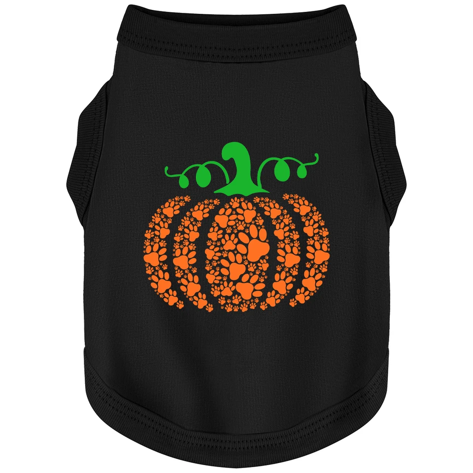 Halloween Dog Clothes Štýlové tekvicové tričko Roztomilý pes s labkou tlačia