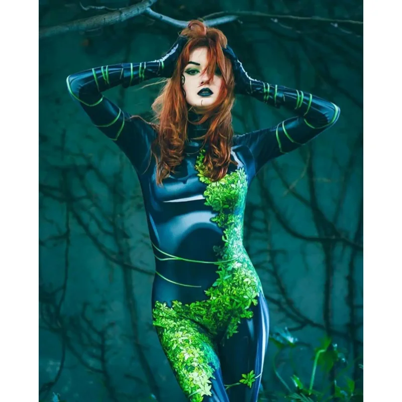 Halloween dospelí deti jed jedovate Ivy Cosplay kostýmy Ženy Ženy Dievčatá Pamela Lillian Isley superhrdina Bodysuit Zentai Suit