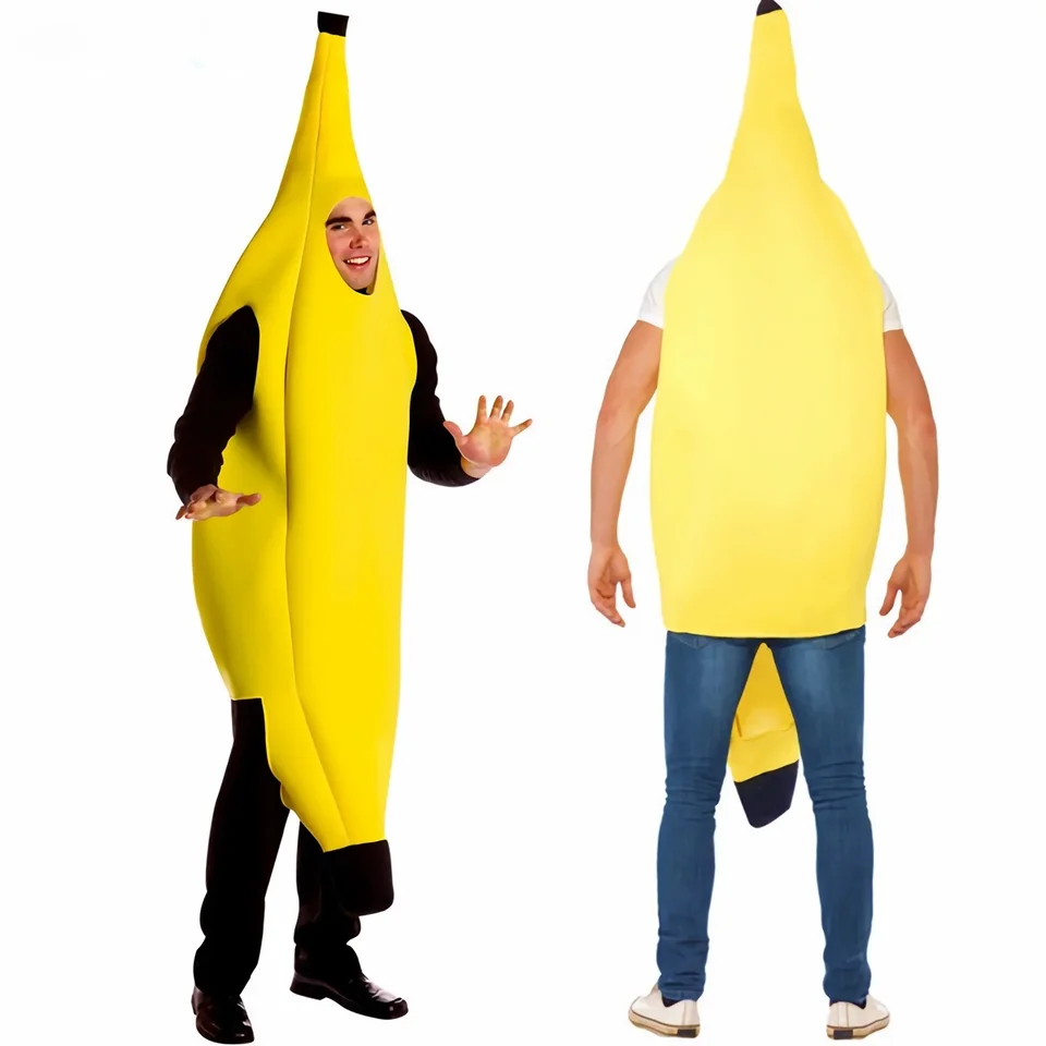Halloween Dospelý vtipný cosplay ovocný zeleninový kostým banán Karneval oblečenia