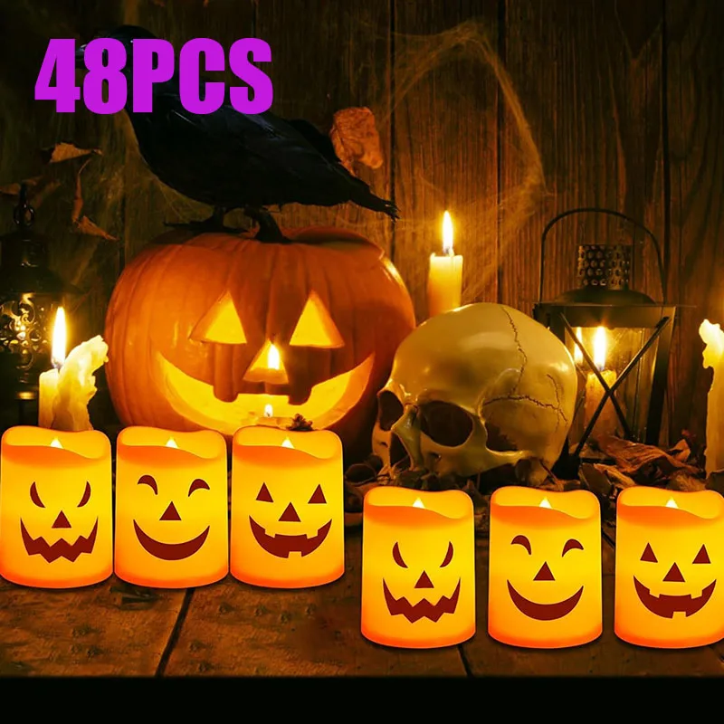 Halloween Elektronické sviečky svietniky Scary Scary Halloween Spooky Pumpkin Lights Okolité dekorácie Halloween dekorácie
