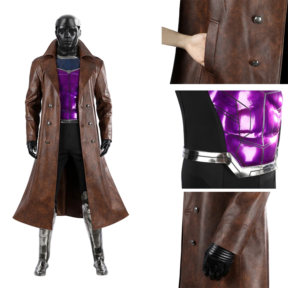 Halloween filmy DP3 GAMBIT Remy Cosplay kostým Etienne Lebeau Kožná výkopová výkopová výkopová čelná maska ​​Outfit Party Roleplay Uniforma