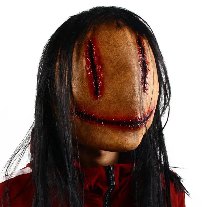 Halloween Horror Fancy Dress Party Mask Bloody Horror Smiley Cosplay Cosplay Cossplay Cossplay Resps Halloween Mask dlhé vlasy strašidelné masky