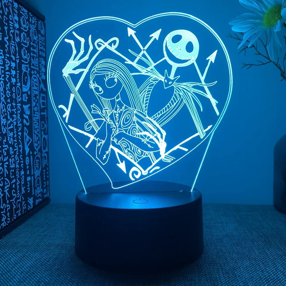 Halloween klauni 3D nočné svetlá Veľkoobchod USB akryl 16 farebných darčekových svetiel Novinka Sleeple Lights Vianočné darčeky