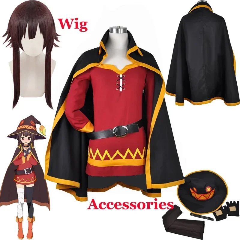 Halloween Konosuba Cloak Dress Uniforma Full Set Outfit Božie požehnanie na tomto nádhernom svete anime megumin cosplay mb14