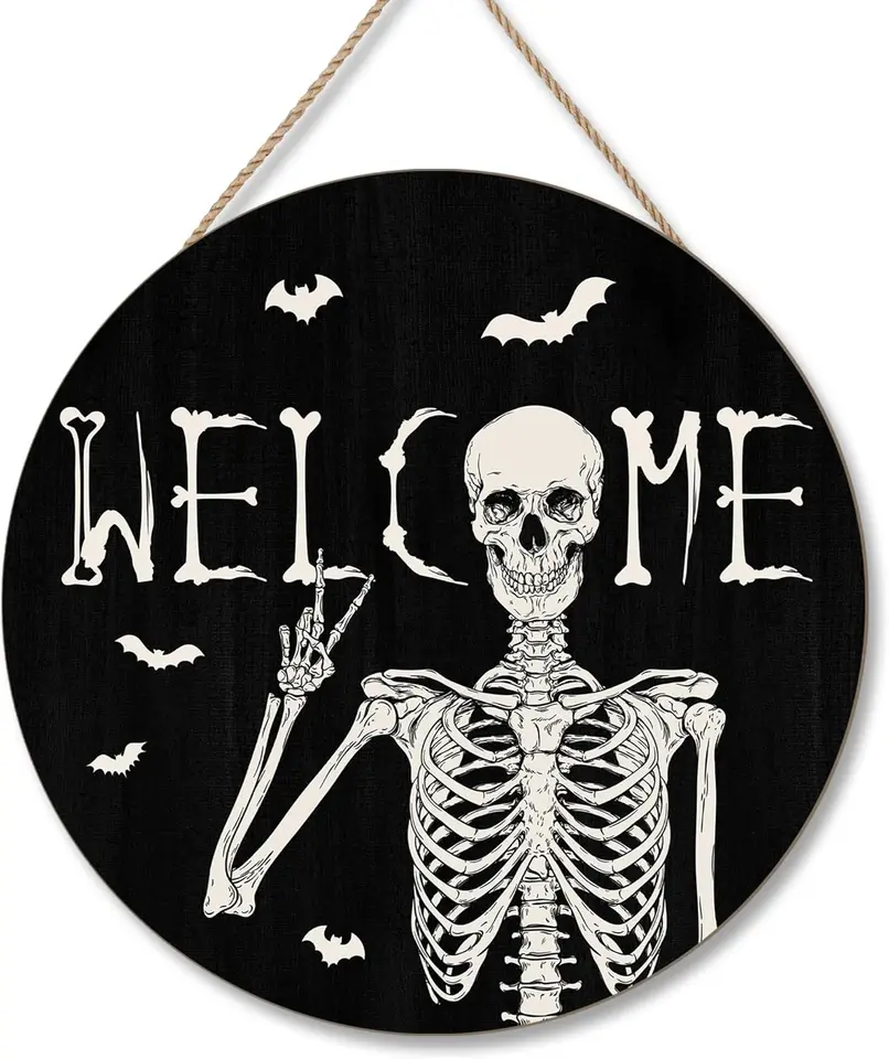 Halloween lebka uvítacie dvere znamenie Halloween predné dvere Decor Doruč