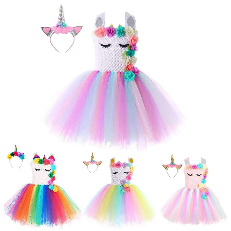 Halloween Malefice kostým pre deti karnevalové oblečenie Set Witch Evil Queen Cosplay kostým pre dievčatá Fancy Tulle Tutu šaty