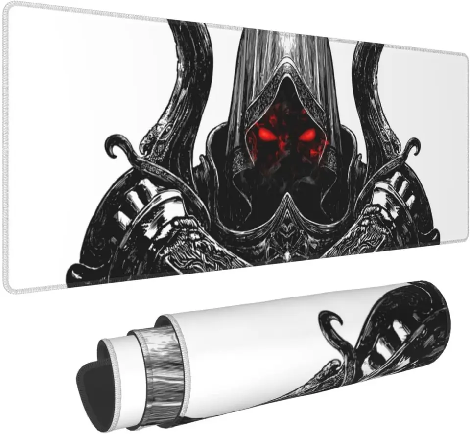 Halloween Man Mouse Pad Red Evil Eyes predlžte veľkú hernú myš Pad XL Desk Pad Stitched Hrany Non-Slip Mat 31,5 x 11,8 palca
