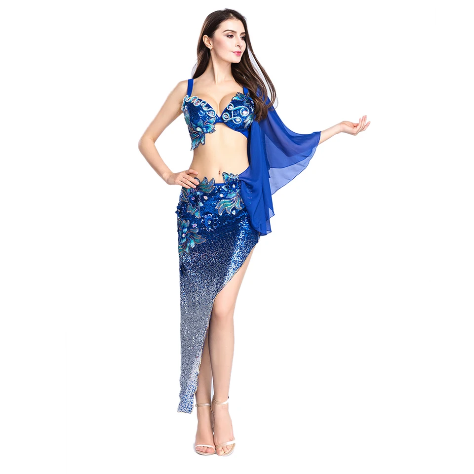Halloween Mermaid Outfit Flitry brušné tanečné šaty brušné kostýmy Ženy brušné oblečenie