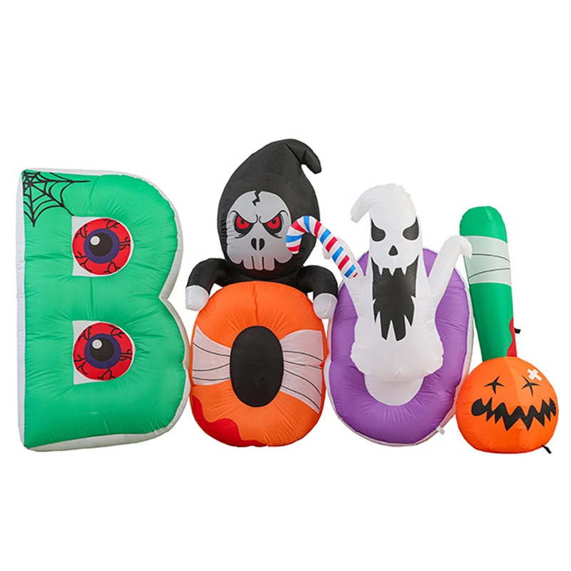 Halloween nafukovacie dekorácie boo scéna nafukovacie stránky s tekvicovým duchom vyfúknuté halloweenske dekorácie pre záhradu vonkajšieho dvora