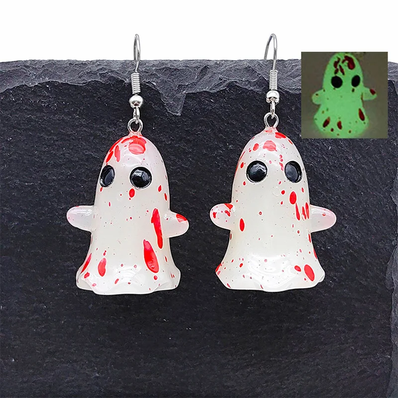 Halloween náhrdelníky náušnice akrylová žiara v temnom duchovnom darčekoch šperkov pre ženy nadšené novinky dekorácie ozdoby