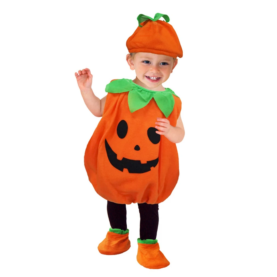 Halloween Orange Pumpkin Plush Kostým bezpečný a mäkký materiál pre kostýmy, Halloween, Cosplay