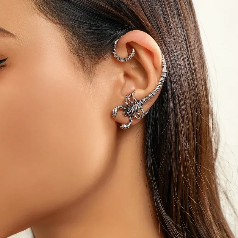 Halloween personalizované gotické šperky zvierat Scorpion Ear Clip Dámsky vintage módny punk hip hop rockový náušnice