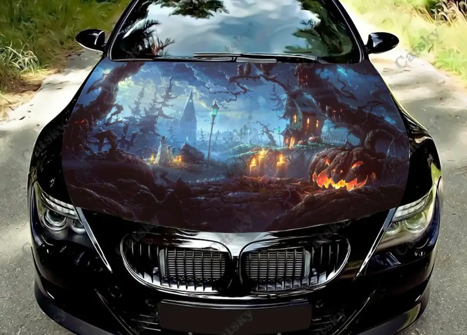 Halloween Pumpkin Wizard Ghost Series Car Hood Vinyl Sticker Wrap Vinyl filmový kryt obtisky nálepky na auto automatické doplnky