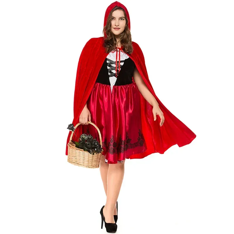 Halloween Purim karnevalová párty Ženy malé červené jazdecké kostýmy Fancy Fairy Tale