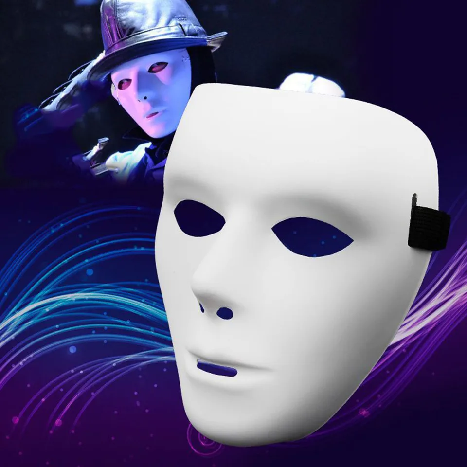 Halloween PVC Maska Knight Ghost Dance Dance White Hip-Hop Mask Ghost Step Dance Masquerade Cosplay Party Party Performance Masky