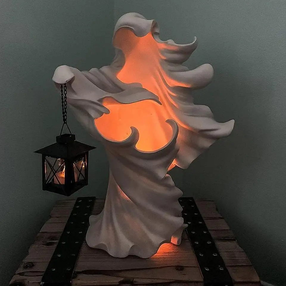 Halloween Resin DeCOND Messenger s lucernom Hells Messenger s lucernou záhradnou sochou duchov