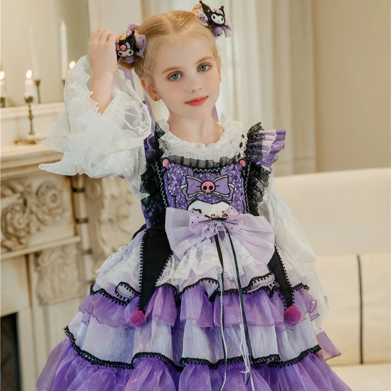 Halloween Sanrio Kuromi princezná šaty karikatúra dievčenské roztomilé lolita sukňa detský festival cosplay kostýmy narodeniny darček na párty anime
