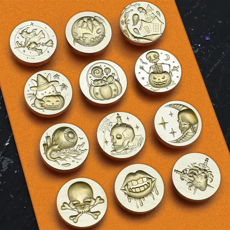 Halloween Series Vosk pečiatka Pečiatka medená hlava tekvica Spooky reliéf pečiatka pre domácich majstrov pre domácich majstrov