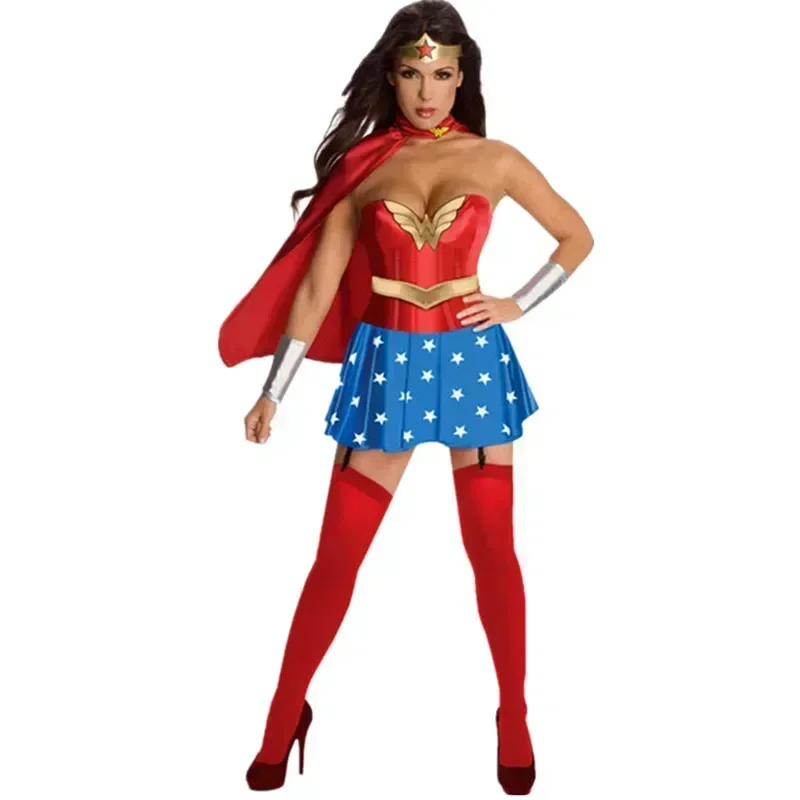 Halloween Sexy Wonder Kostuum Dodávka Vrouwen Supergirl Vrijgezellenfeest Fantasia Cosplay luxusné šaty cosplay kostuum