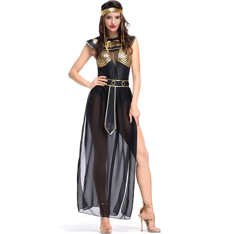 Halloween staroveký Egypt Egyptský kostým pre dospelých Kleopatra Queen Cosplay Carnival Party Dress Dress