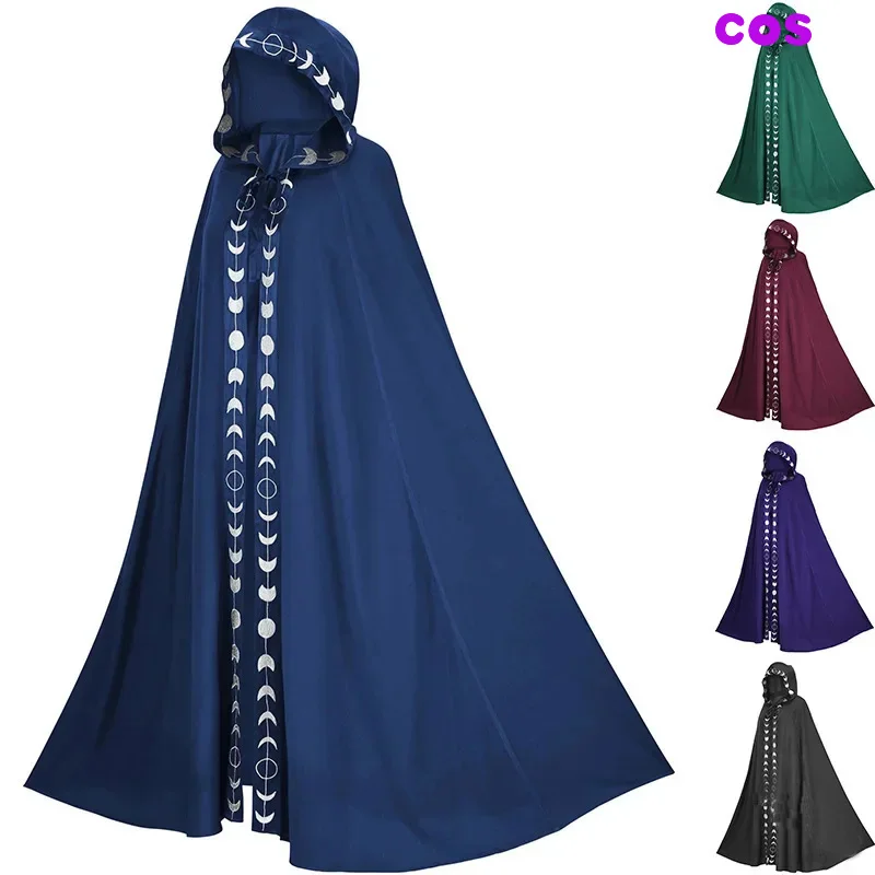 Halloween Stredoveký plášť s kabátom Men ženy Vintage gotický upír diabol čarodejnica čarodejník čarodejník Cape Knight Viking Cosplay kostým