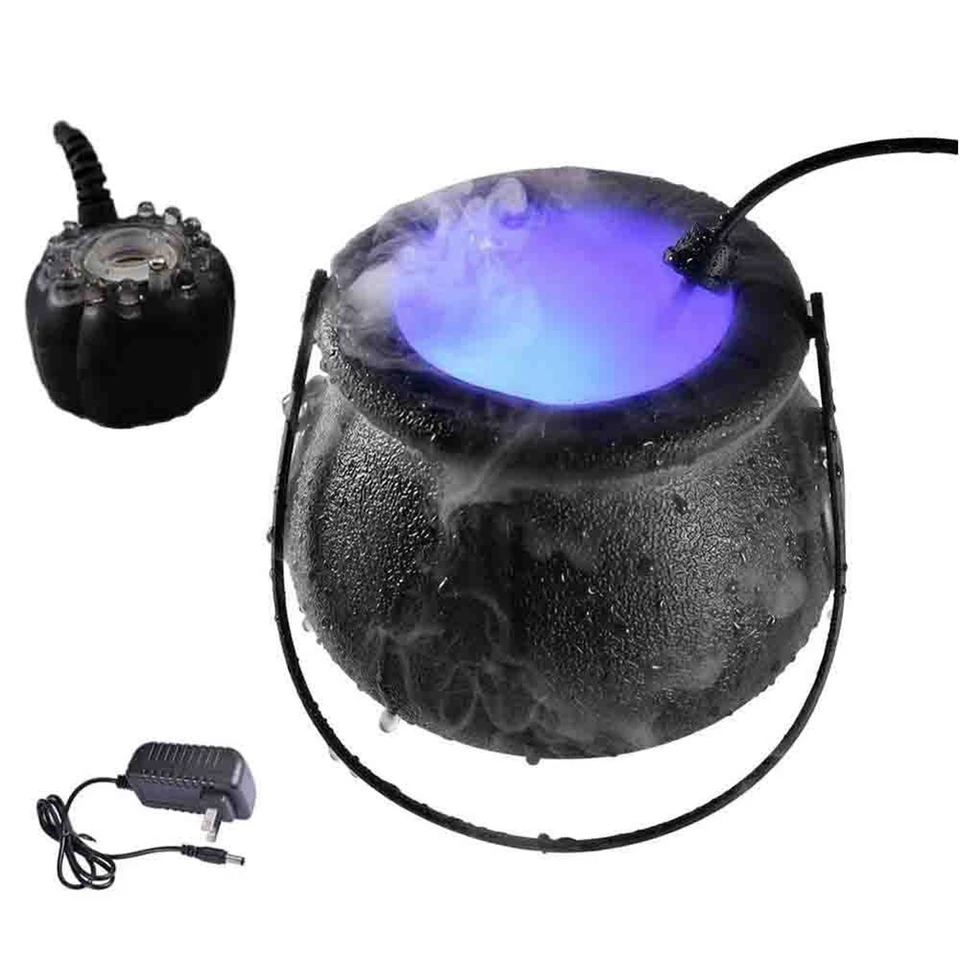 Halloween čarodejnícka hrniec dymový stroj hmlová výrobca vodná fontána Fogger Farba Zmena hmlovej strojovej párty prop dekor US Plug