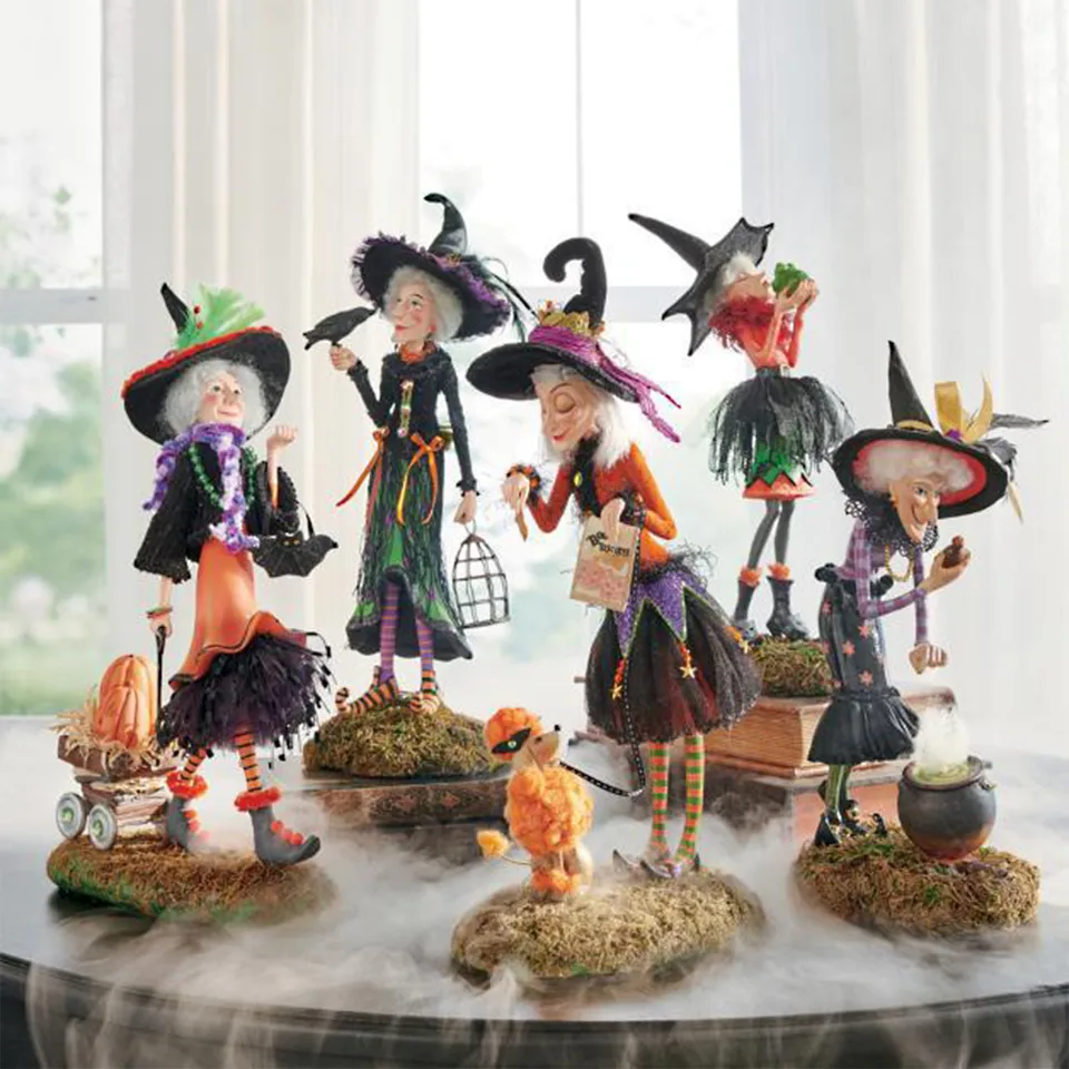 Halloween živici čarodejnícke figúrky dekorácie Krásne čarodejnice zberateľské hračky zbera