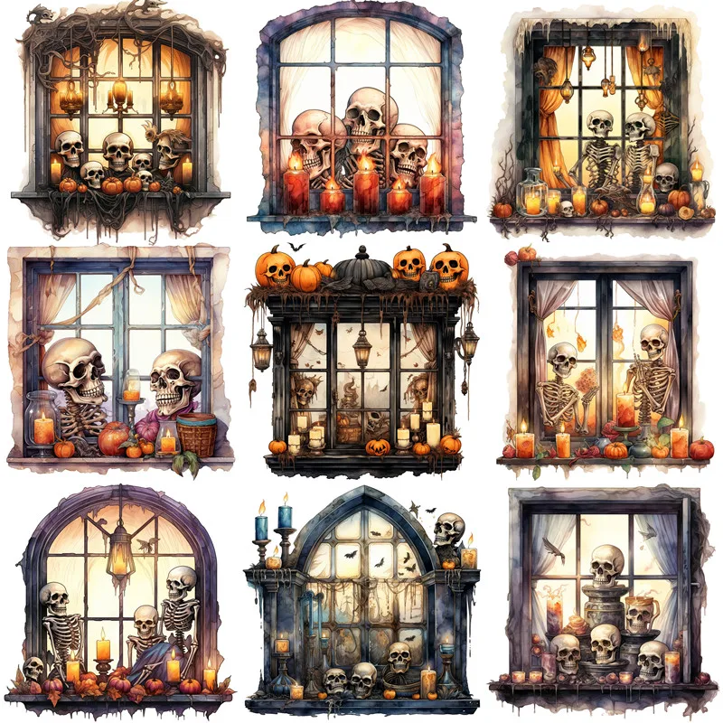 Halloweenské okenné nálepky Remeslá a scrapbooking nálepky pre deti Detské hračky Kniha Dekoratívne nálepka DIY kancelárske potreby