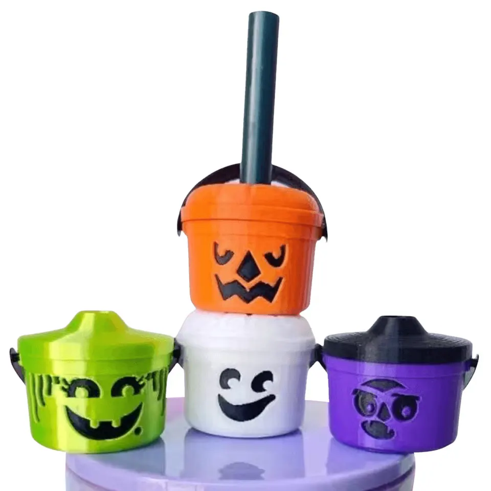 Halloweenské vedrá slamy Toppers Multifunkčné tekvica slama dekor s tekvicou chránič slamy pre večierky