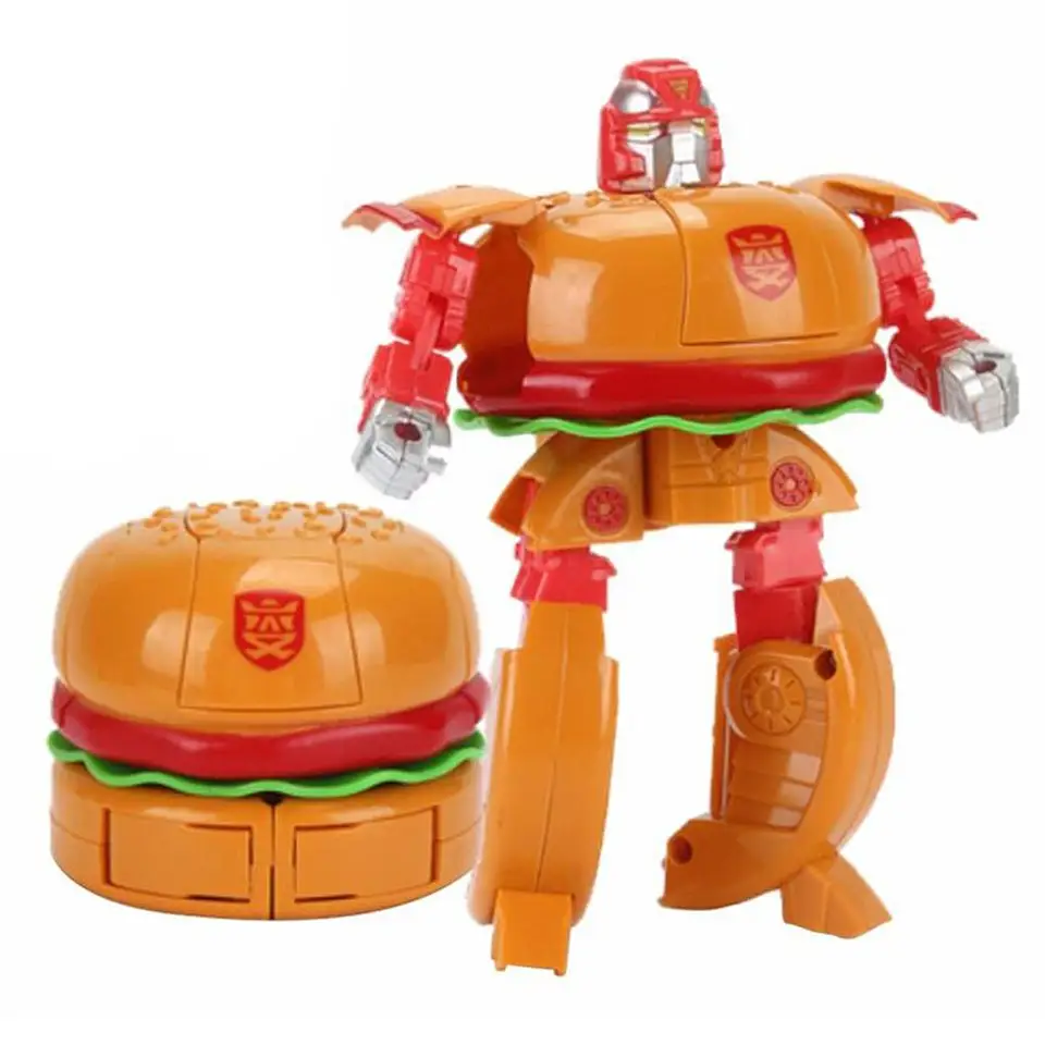 Hamburger Figures Model Action Figure Boy Hray Robot Darček Transformable Detsty diel hračky hamburger