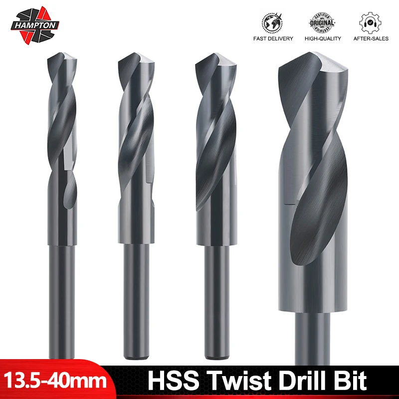 Hampton Bit Bit 1PC 13,5-40 mm znížená drievka HSS Twist Bit Bit pre drevo/kovový nitrid potiahnutý nožnic